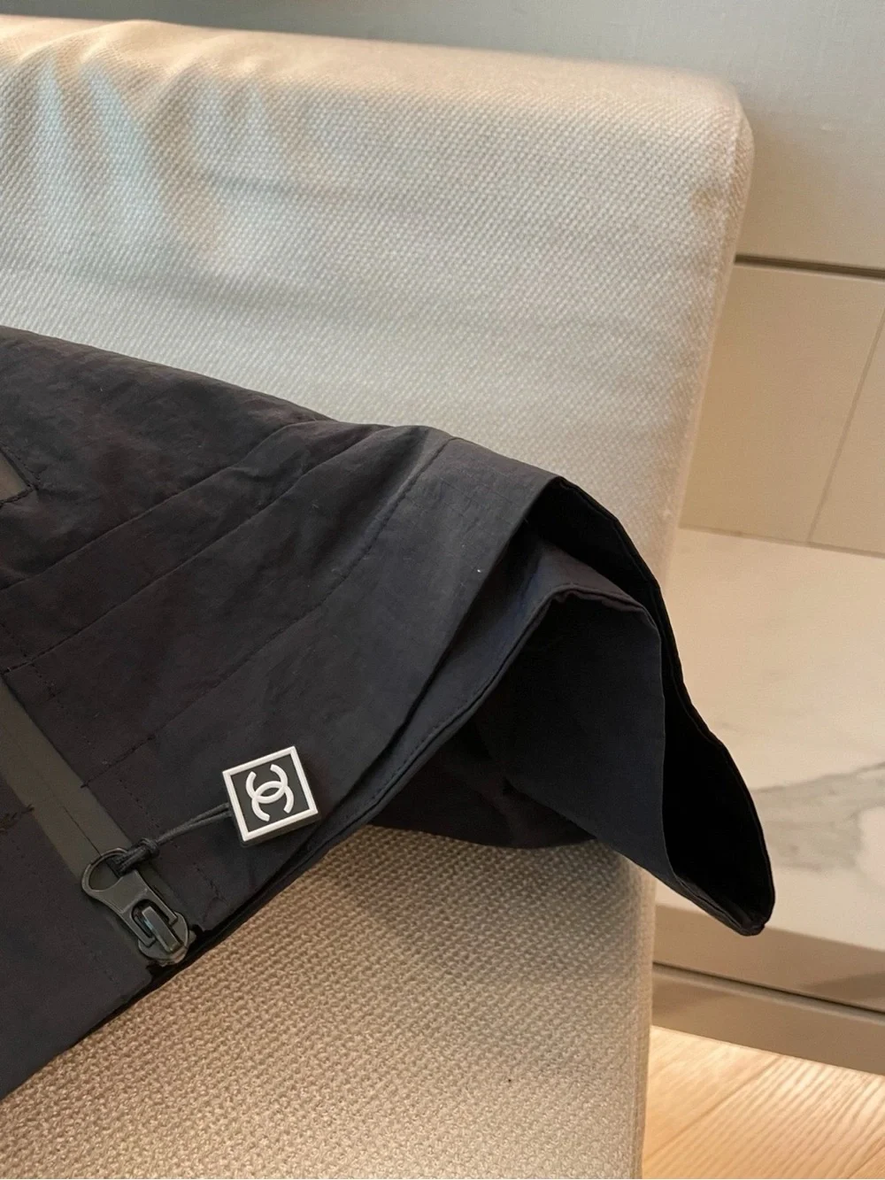 CHANEL Black Hooded Utility Vest with CC Logo Accents - Picture 6 of 7